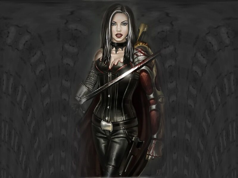 female warrior with sword