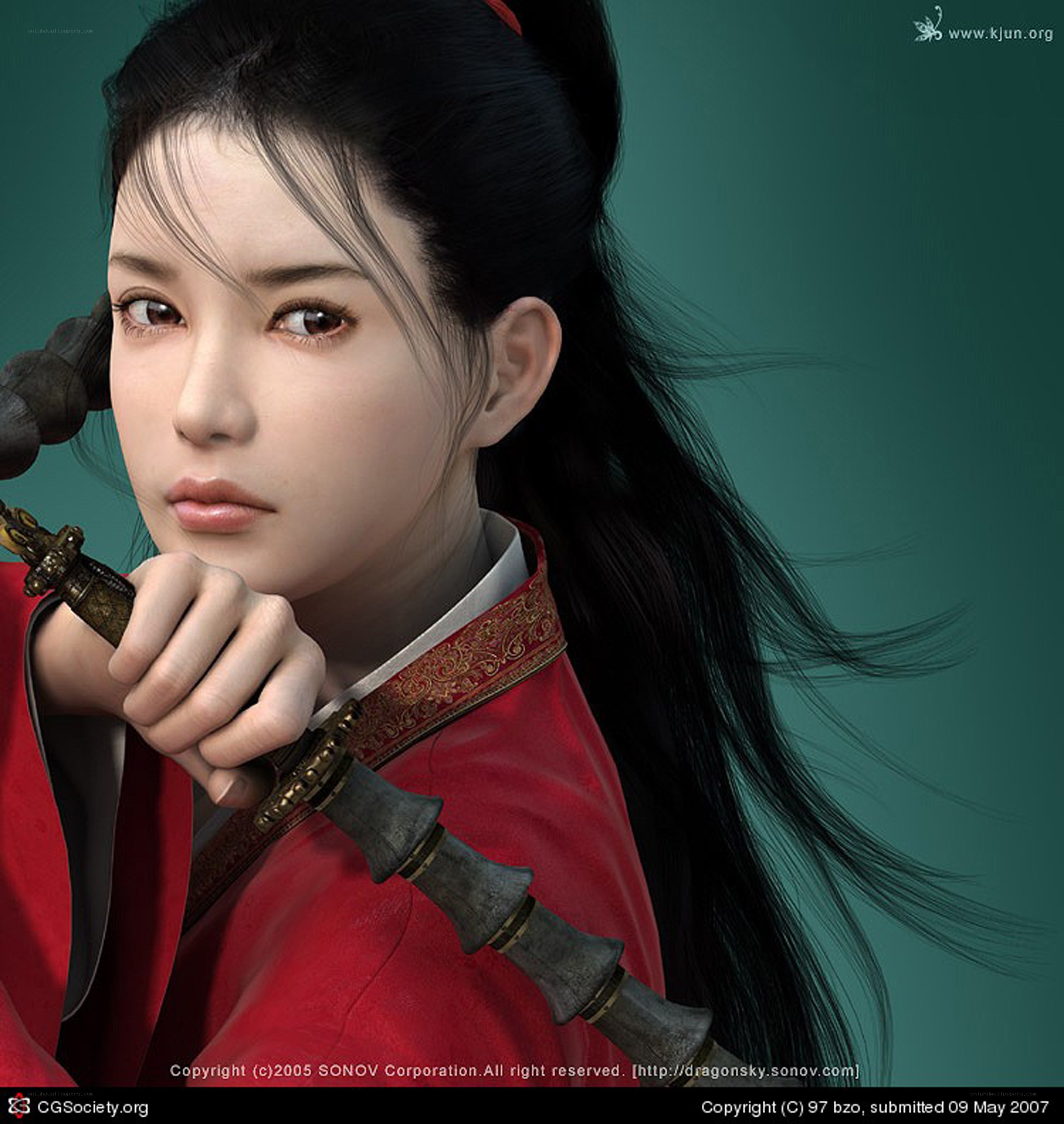 female warrior with sword