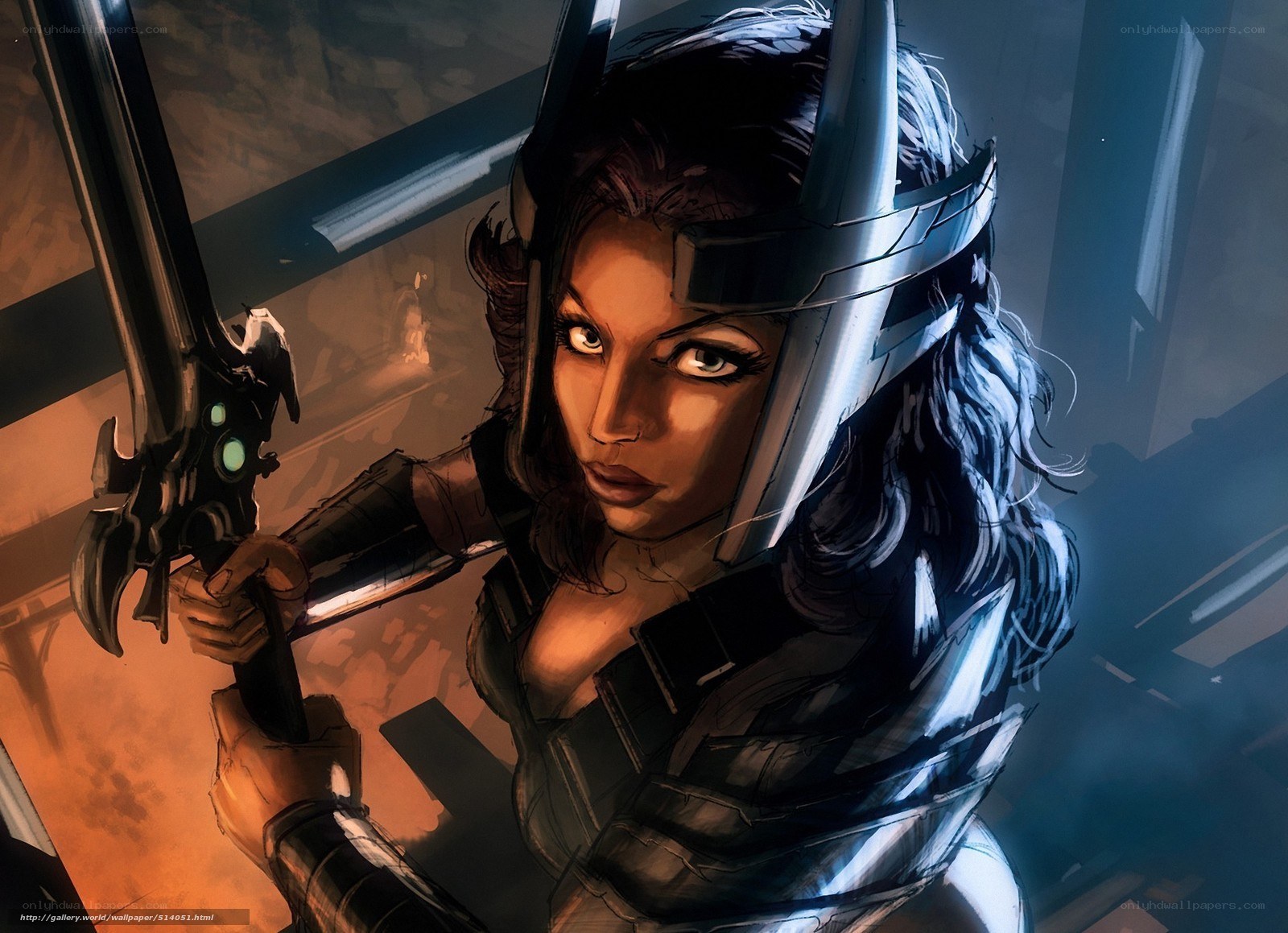female warrior with sword
