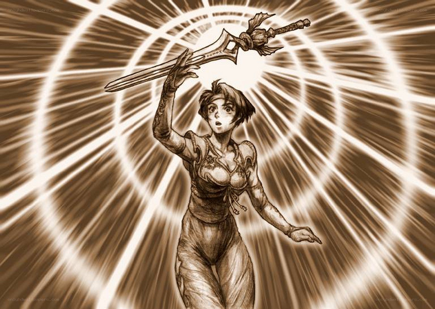 female warrior with sword
