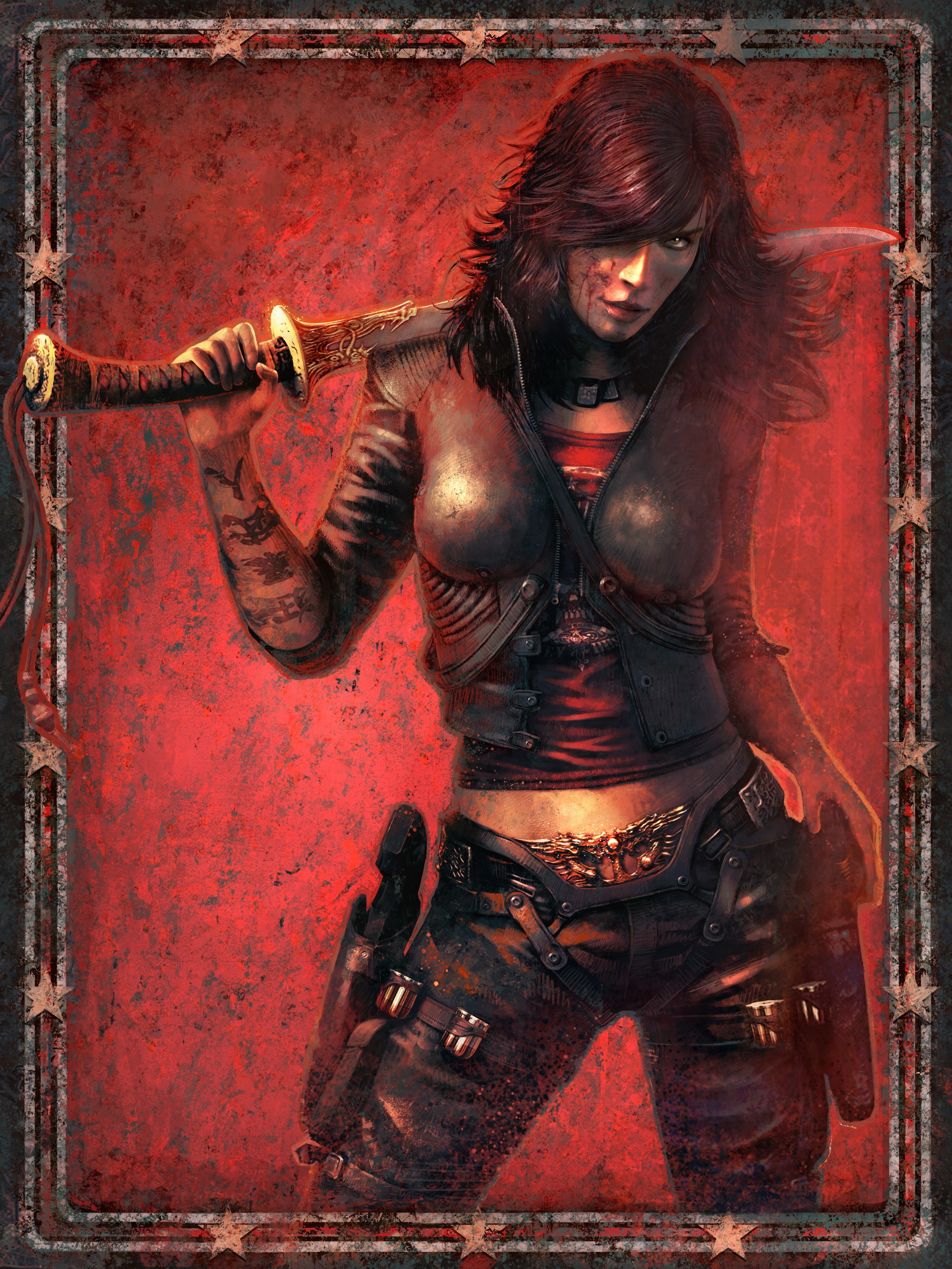 female warrior with sword