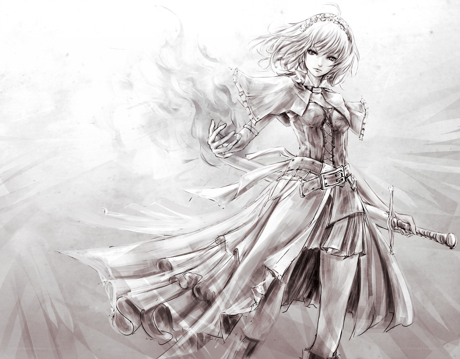 female warrior with sword