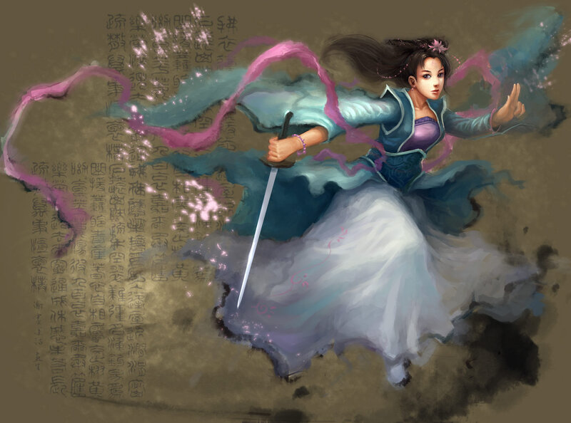 female warrior with sword