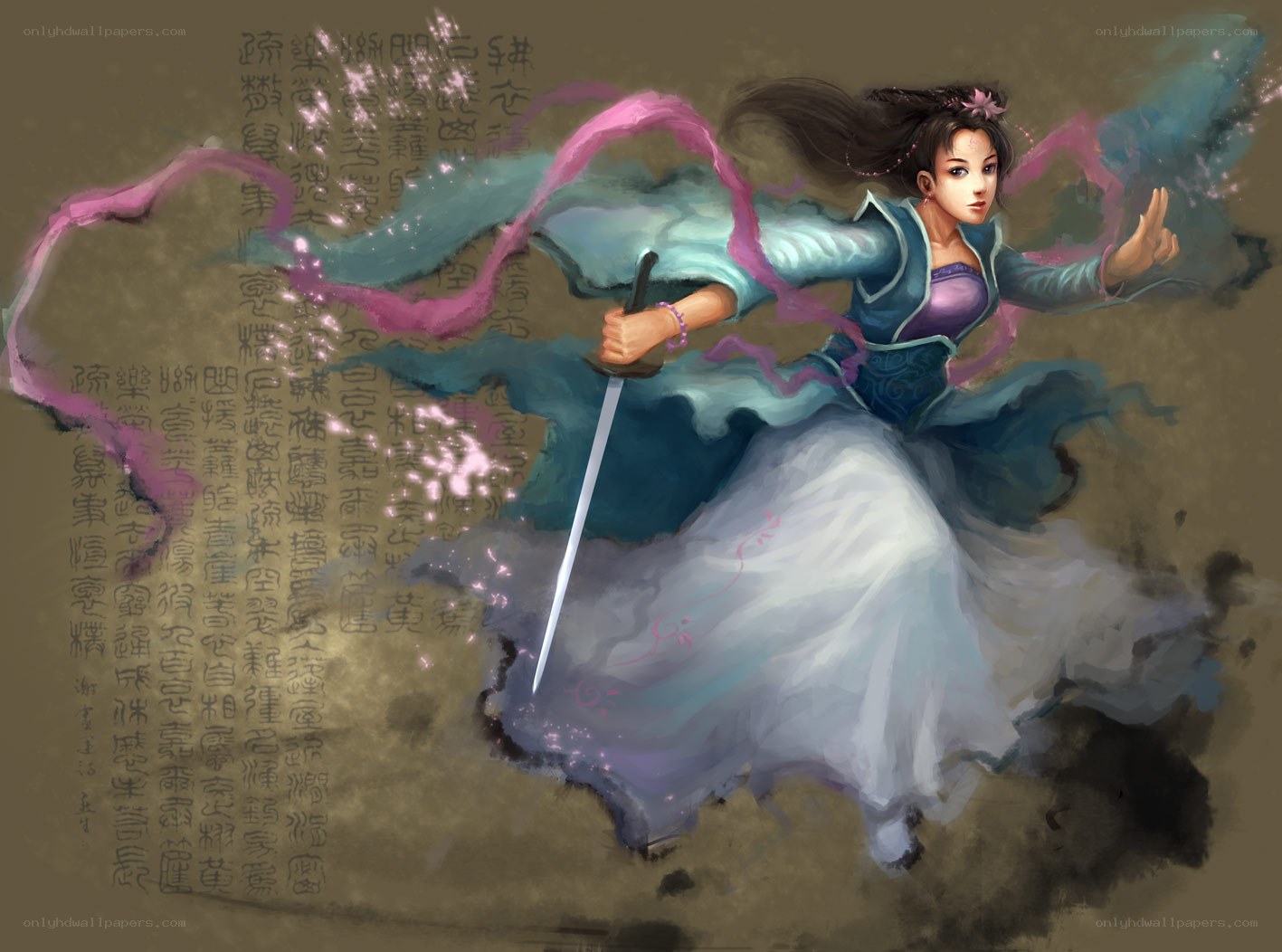 female warrior with sword