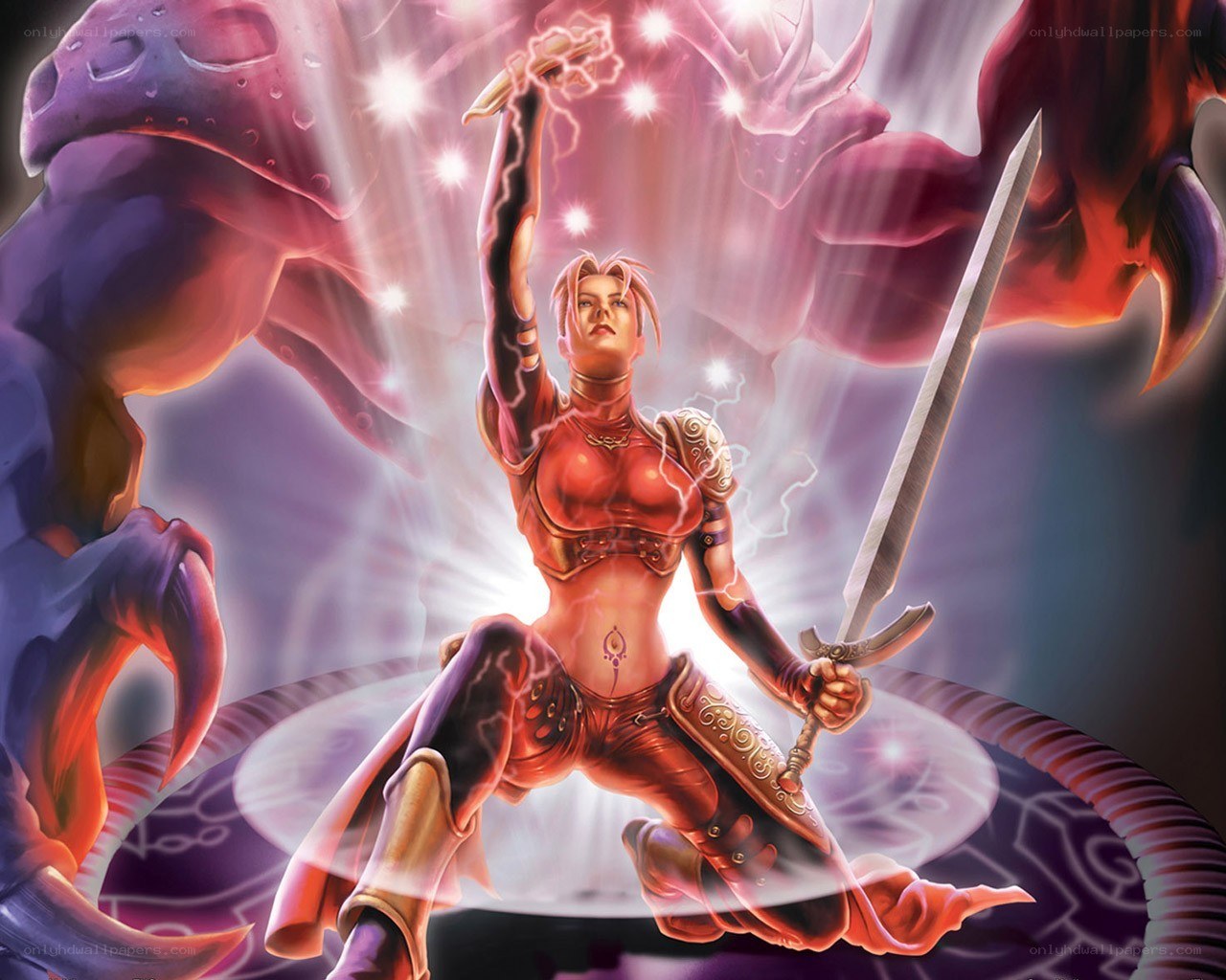 female warrior with sword