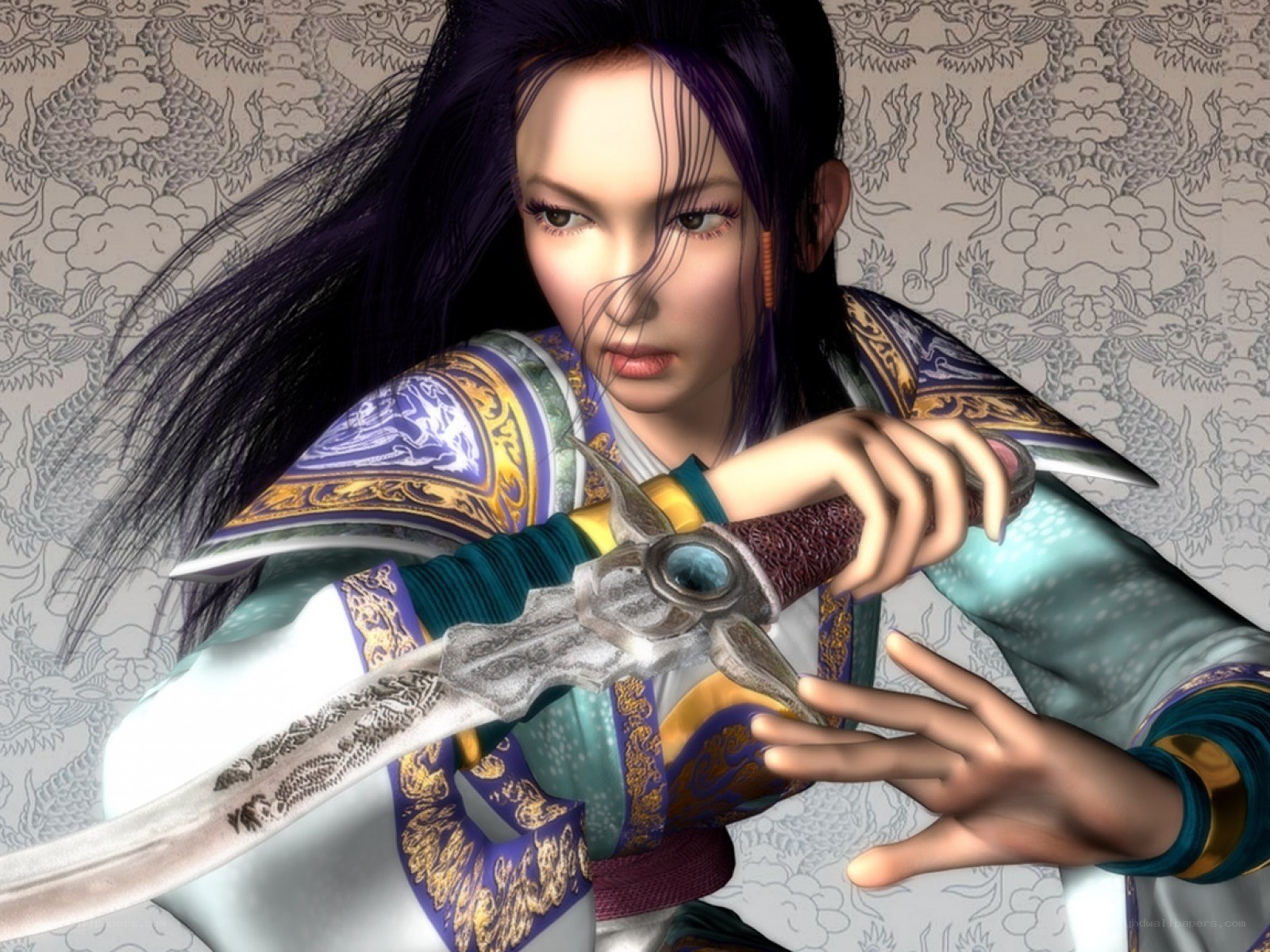 female warrior with sword