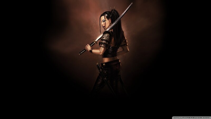 female warrior with sword
