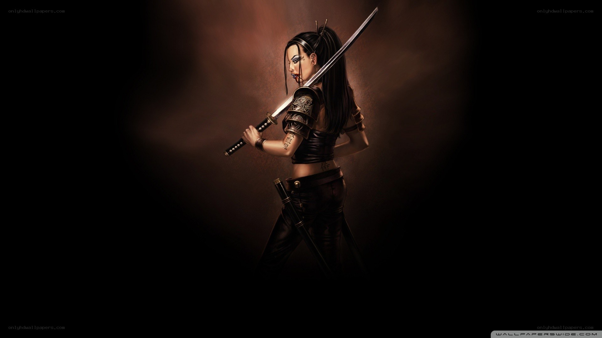 female warrior with sword