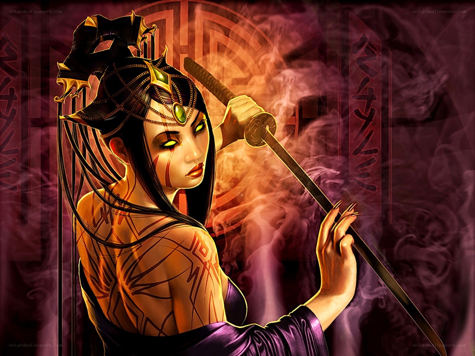 female warrior with sword