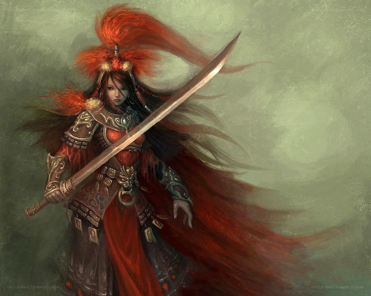 female warrior with sword
