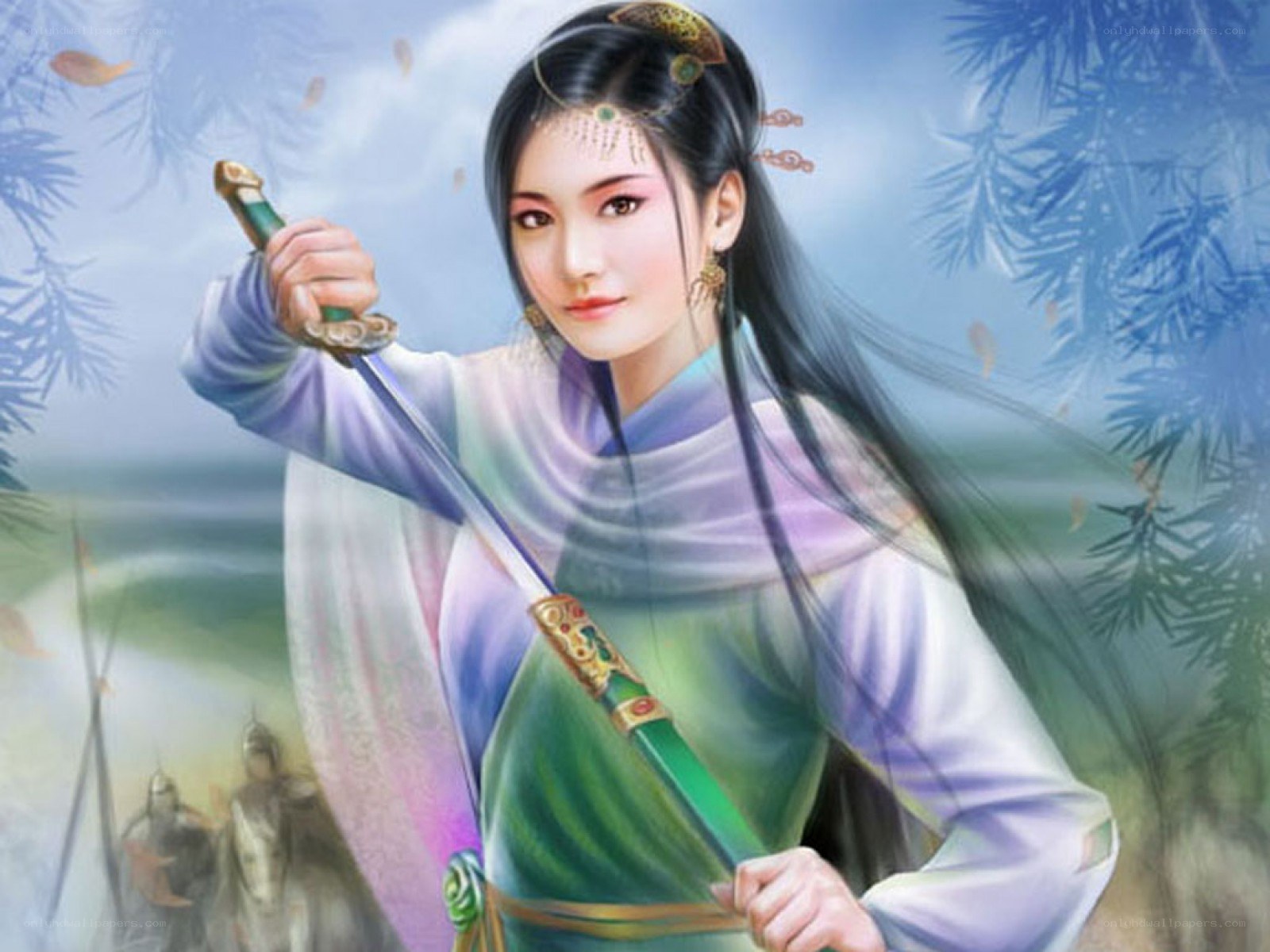 female warrior with sword