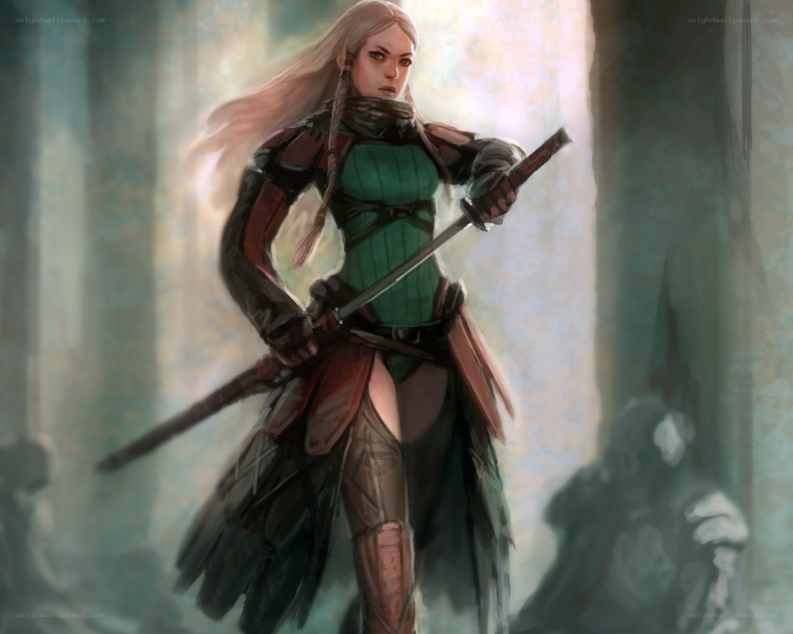 female warrior with sword