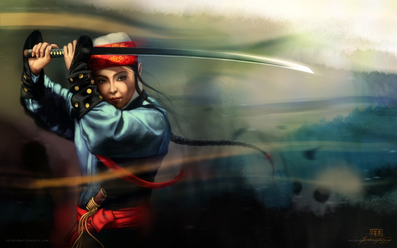 female warrior with sword