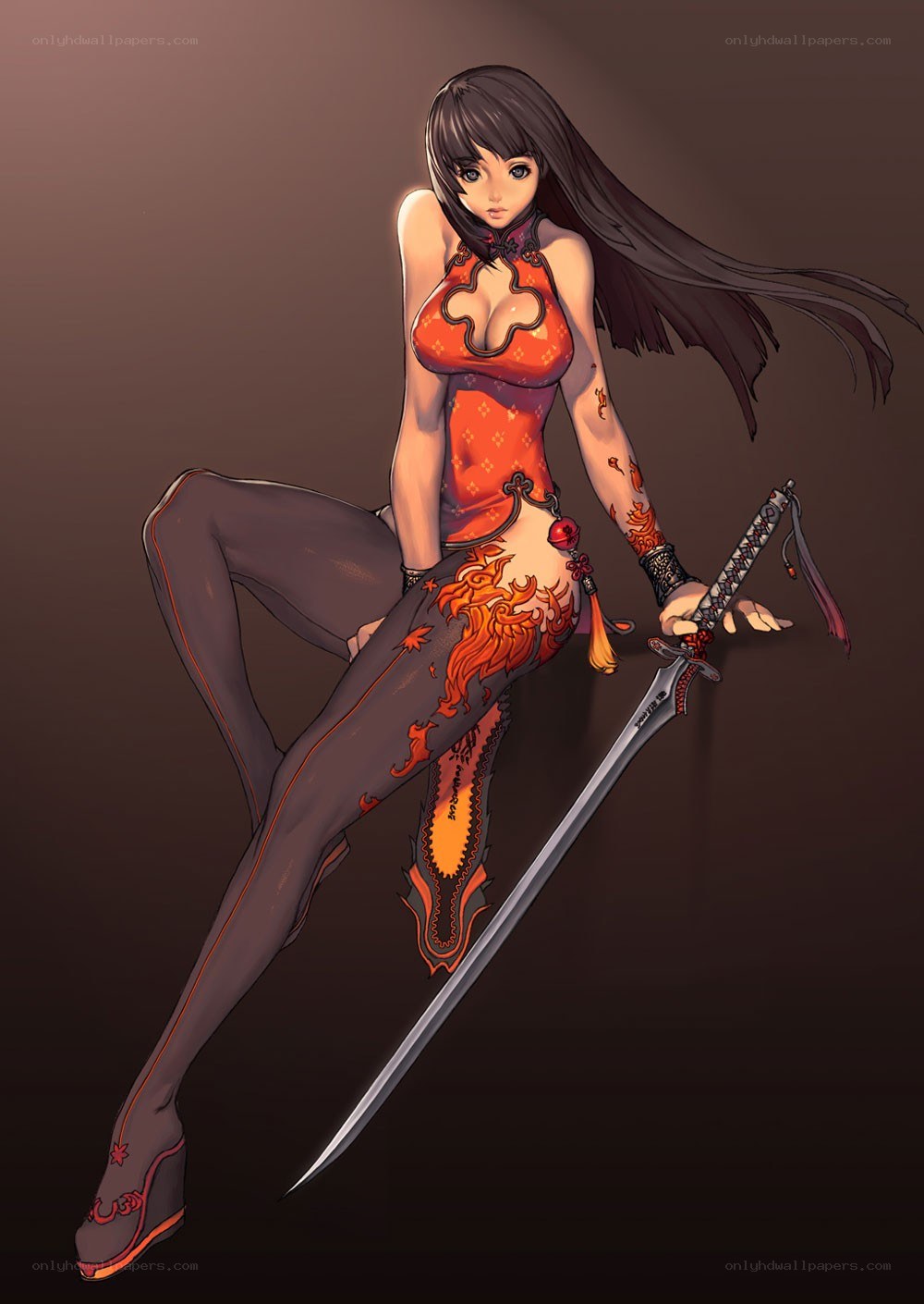 female warrior with sword