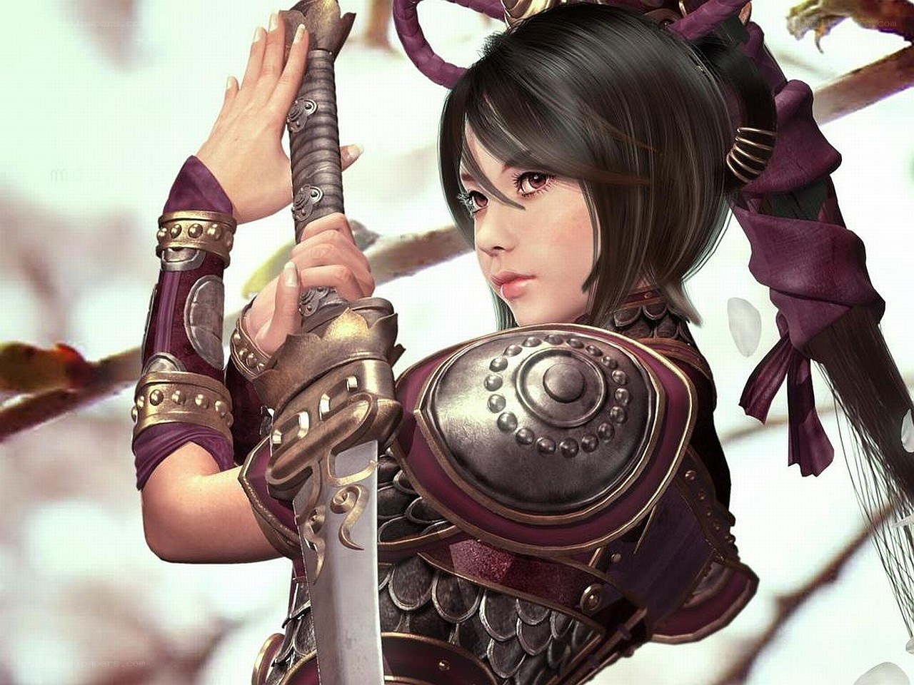 female warrior with sword