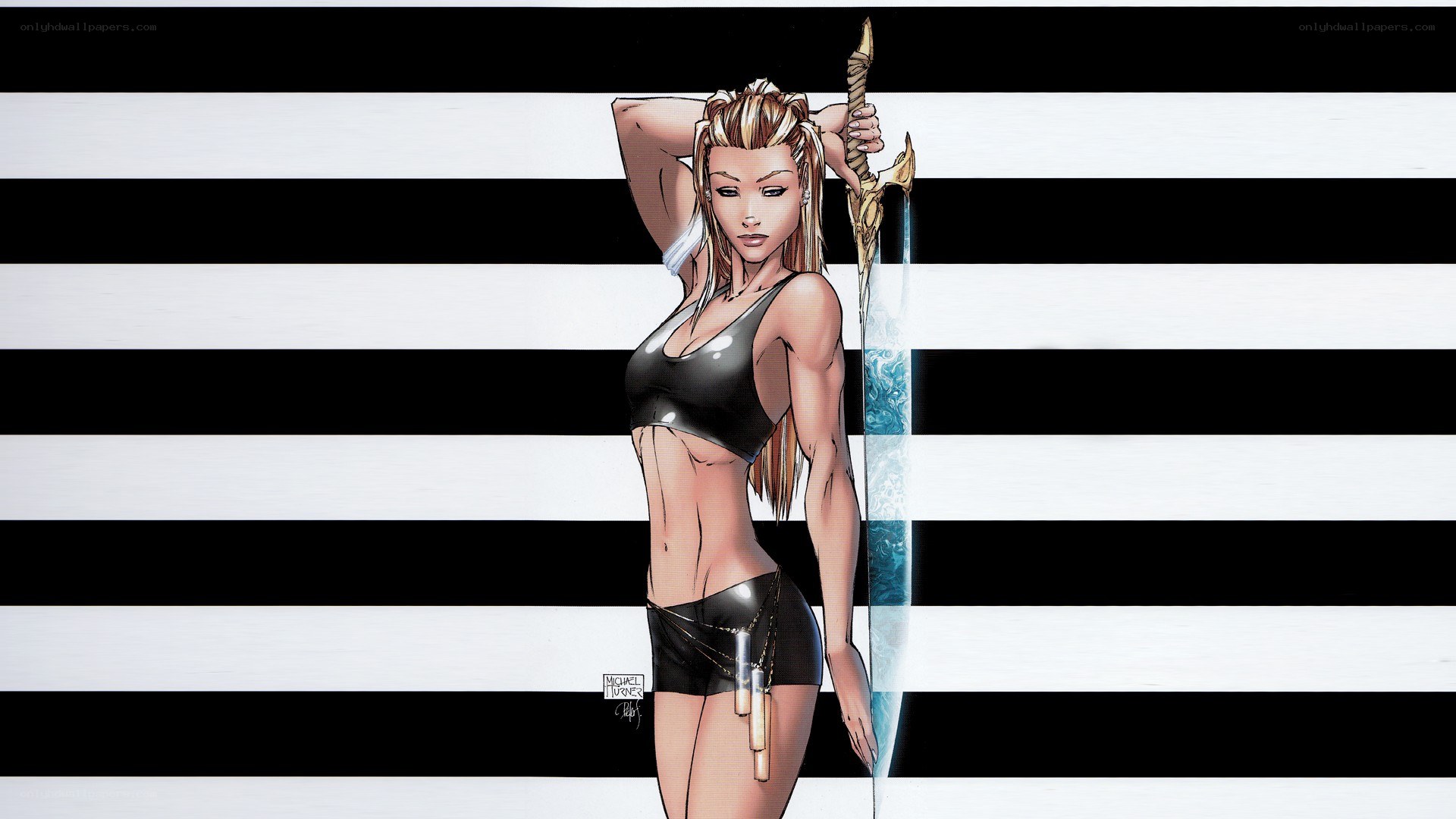female warrior with sword