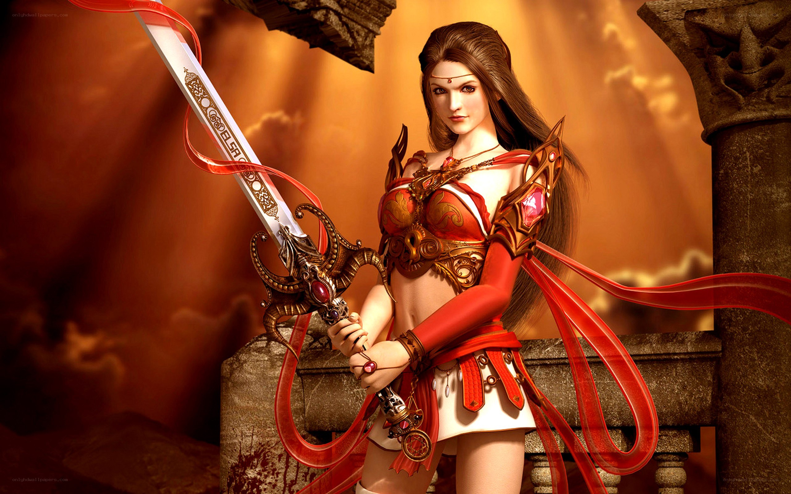 female warrior with sword