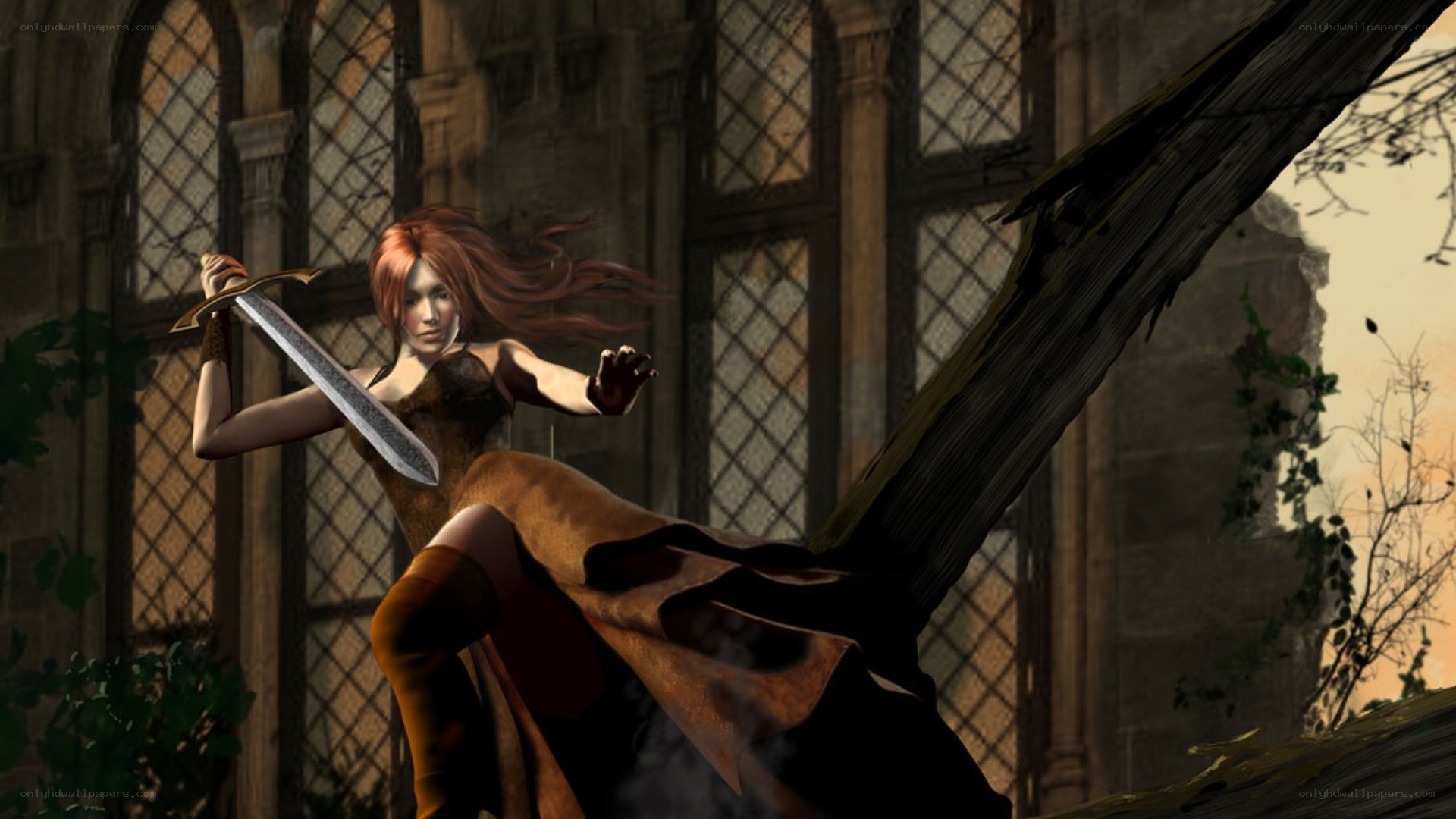 female warrior with sword