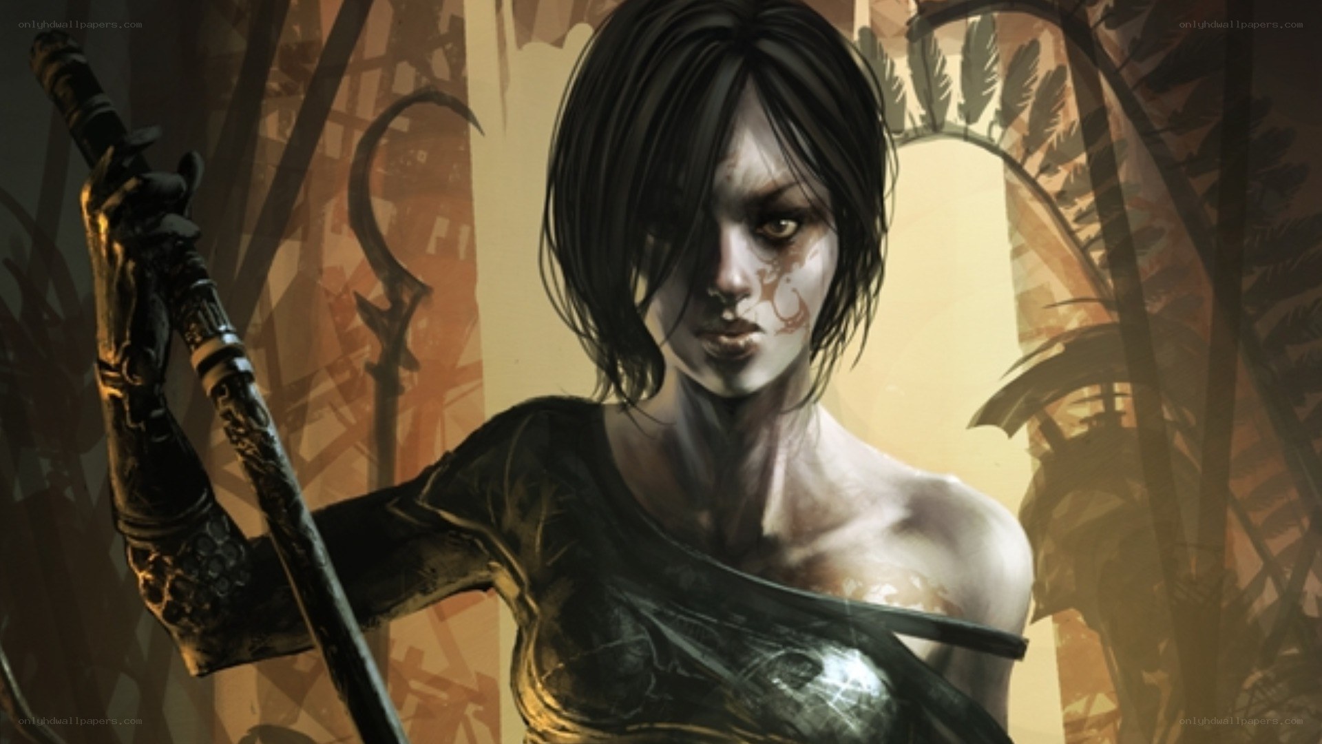 female warrior with sword