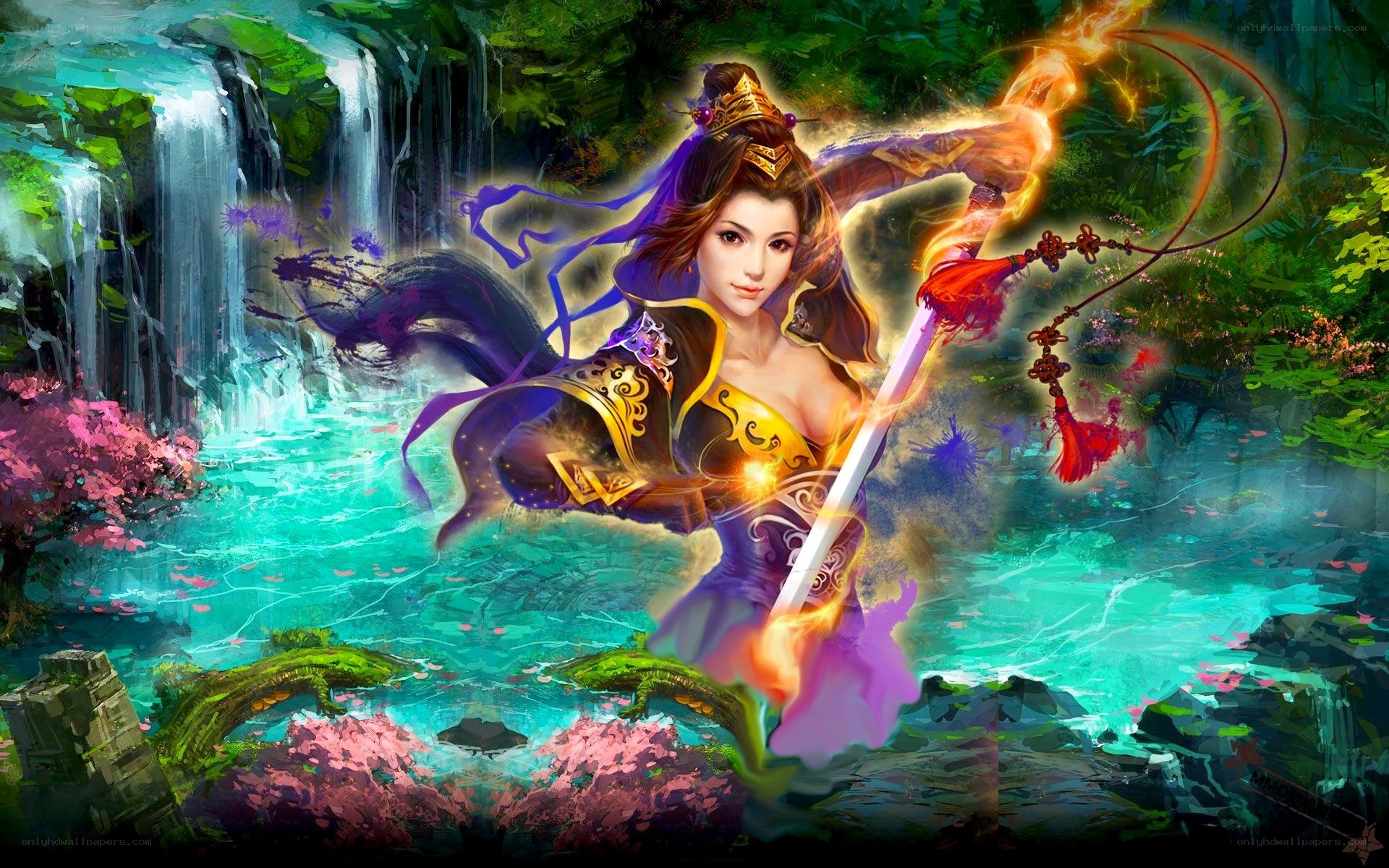 female warrior with sword