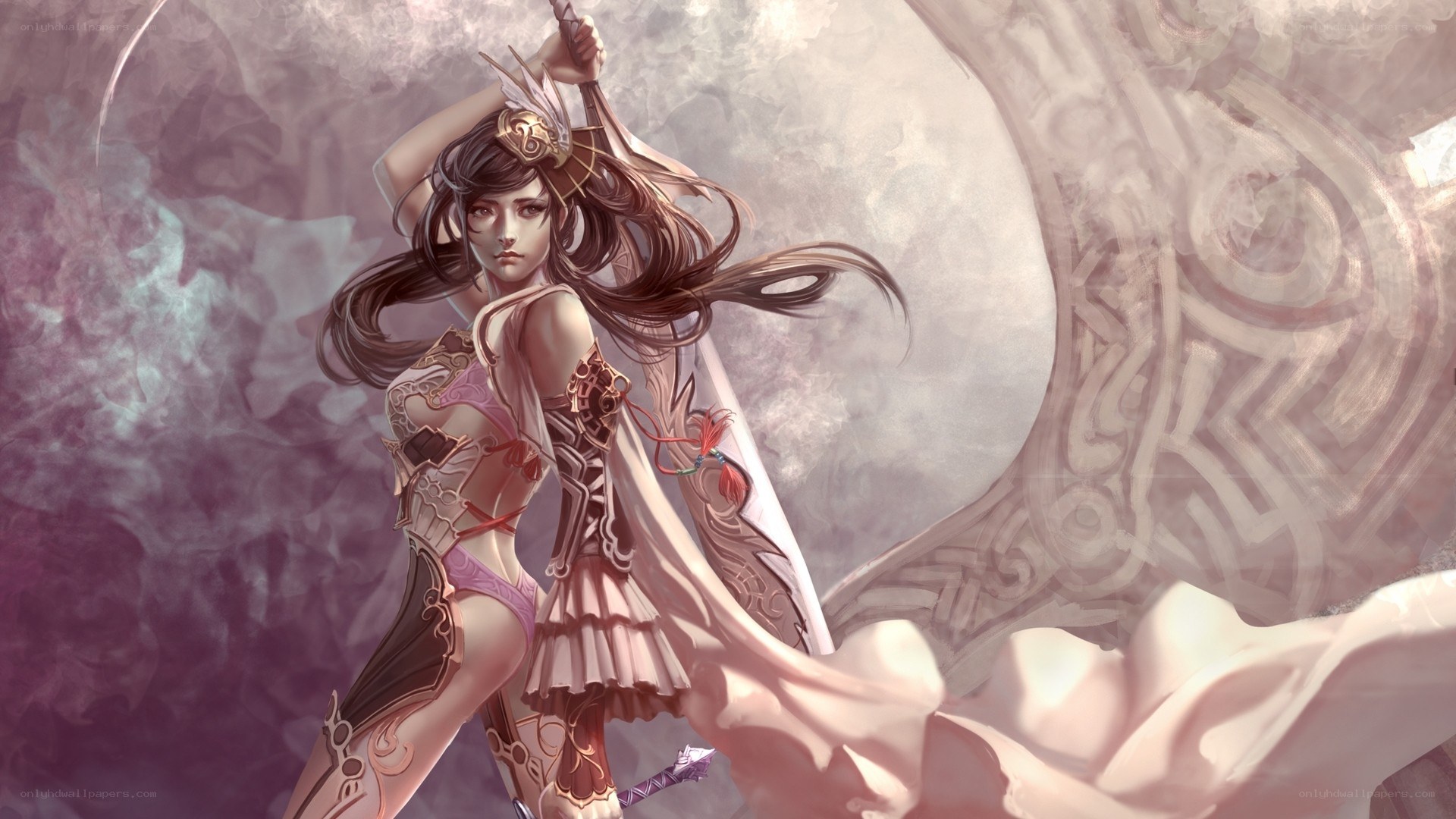 female warrior with sword