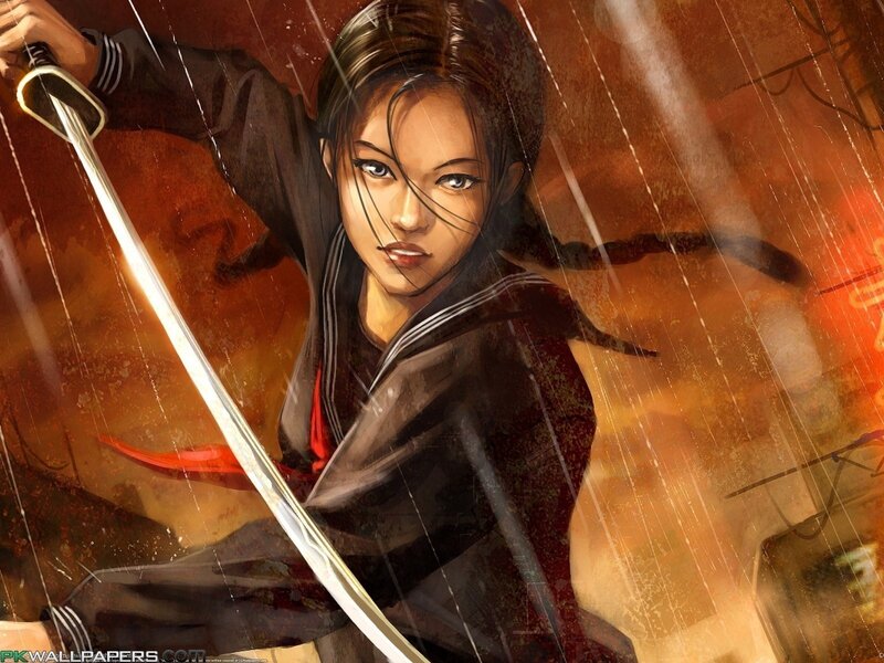 female warrior with sword