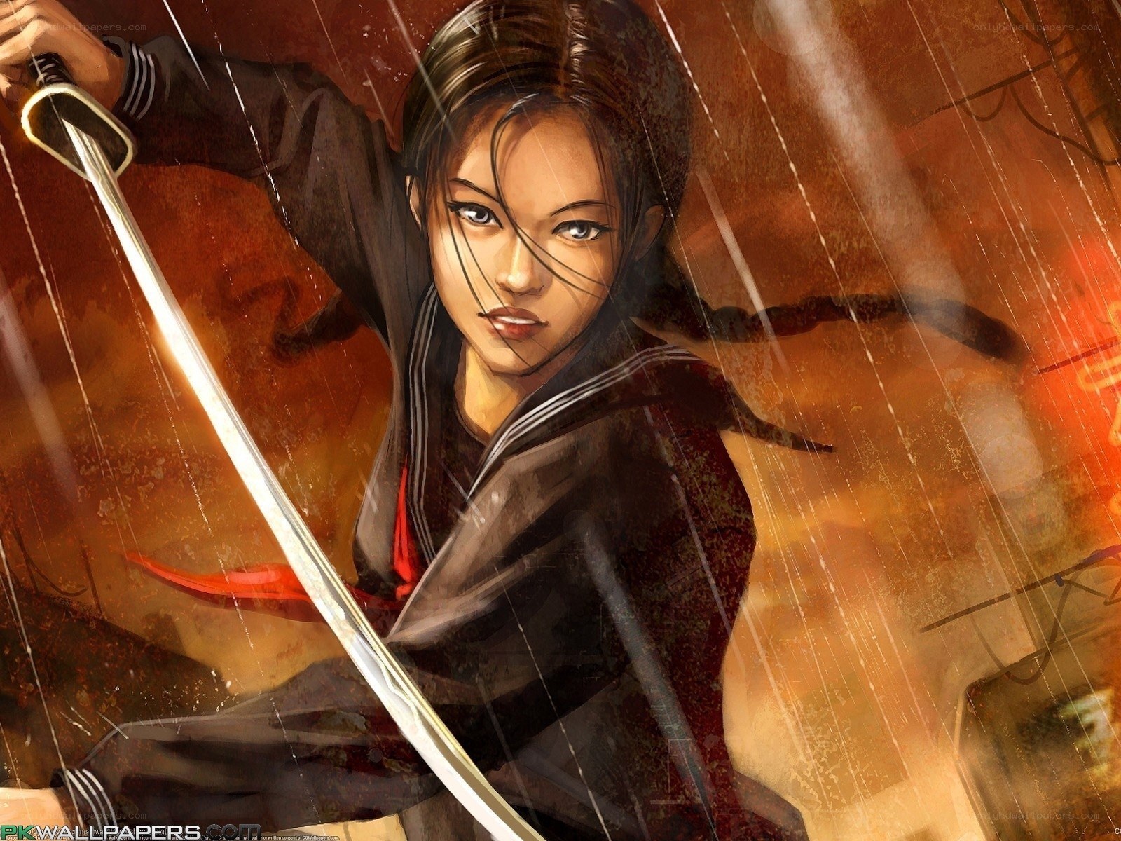 female warrior with sword