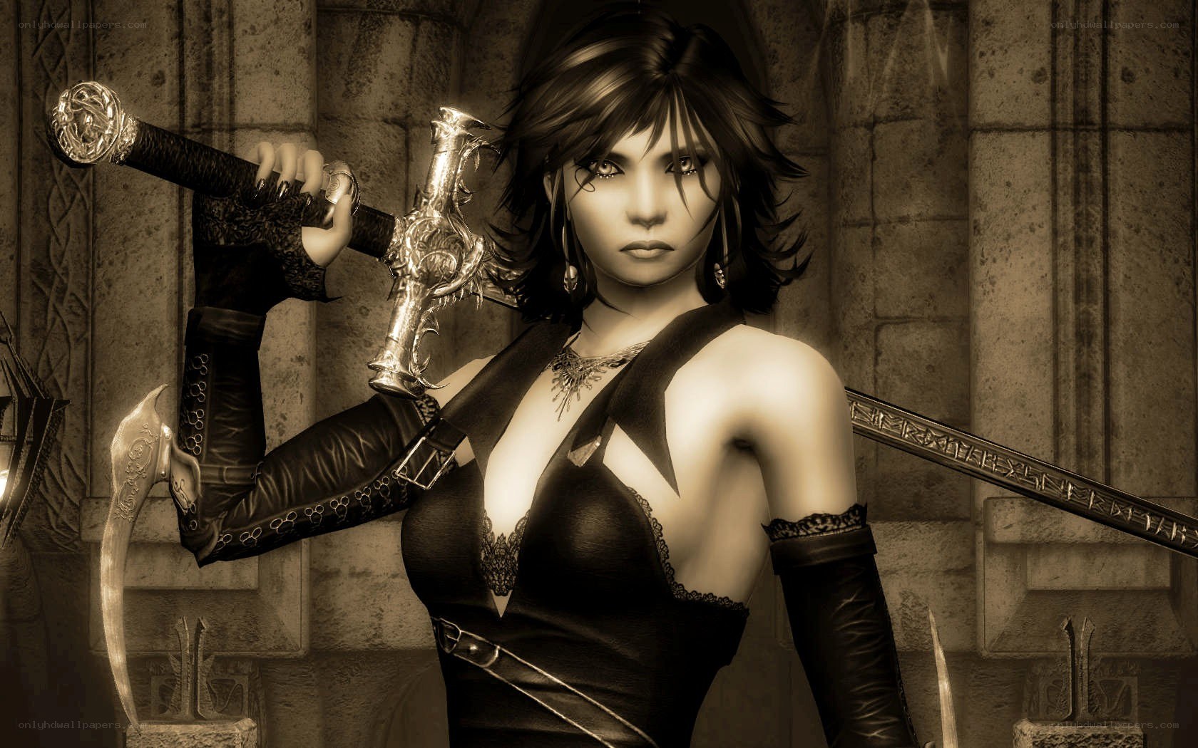 female warrior with sword