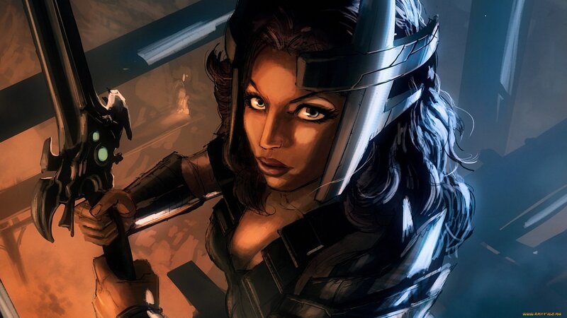 female warrior with sword