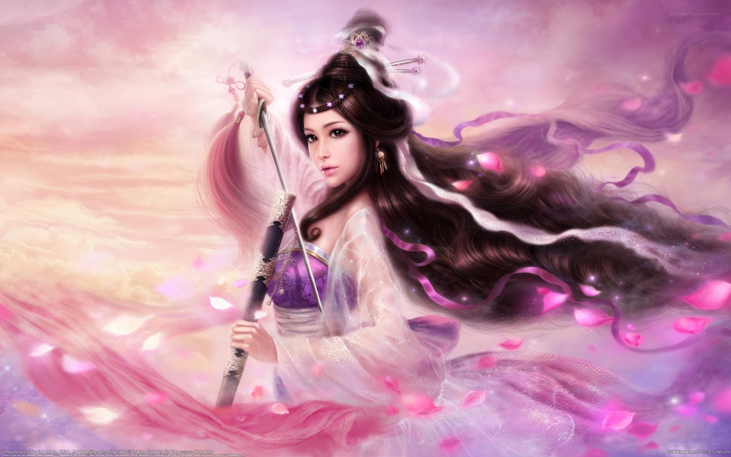 female warrior with sword