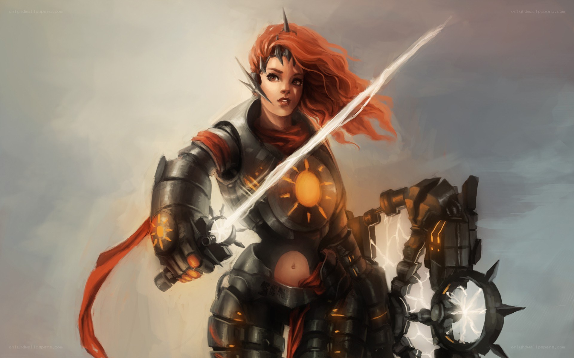 female warrior with sword