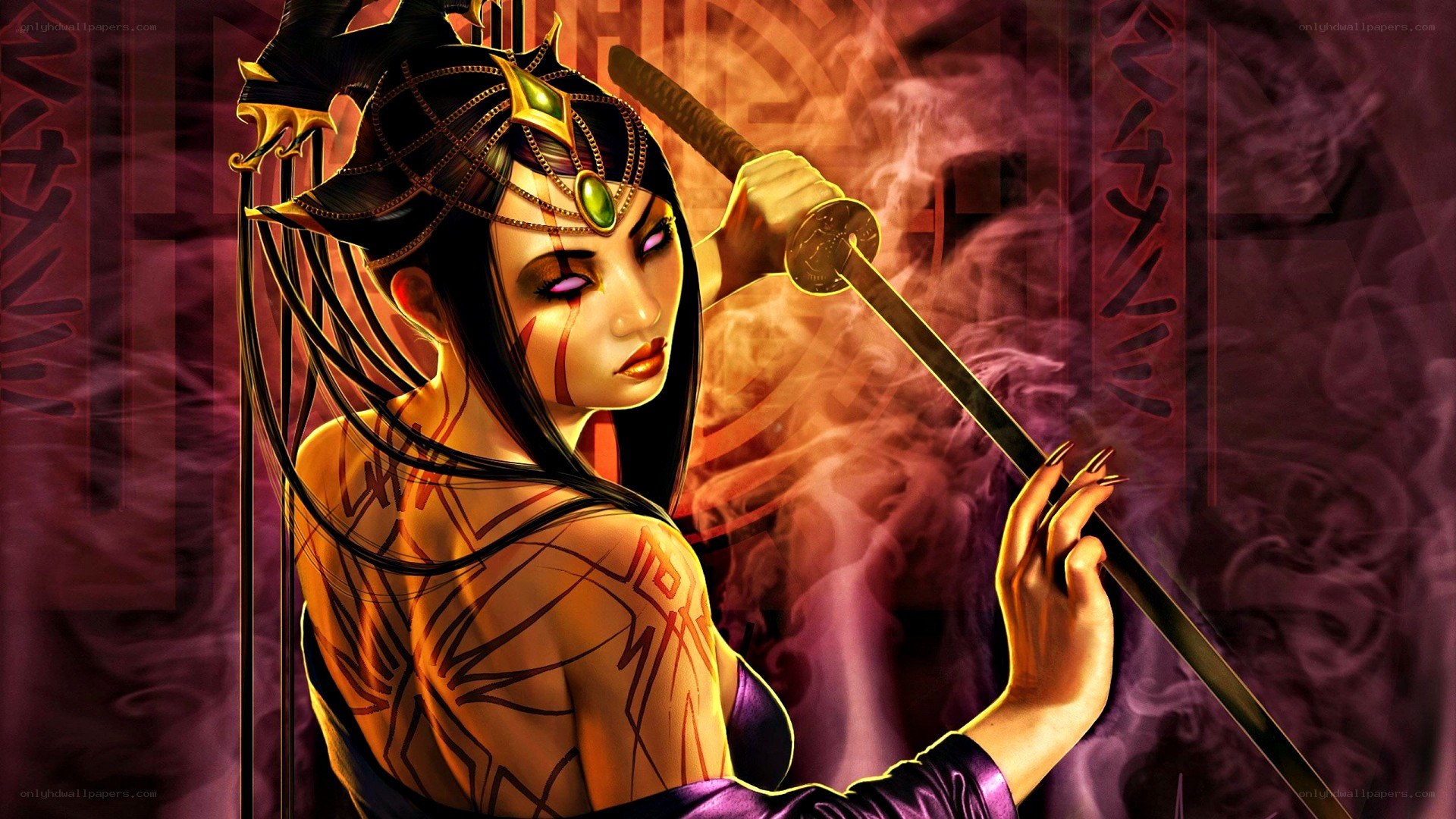 female warrior with sword