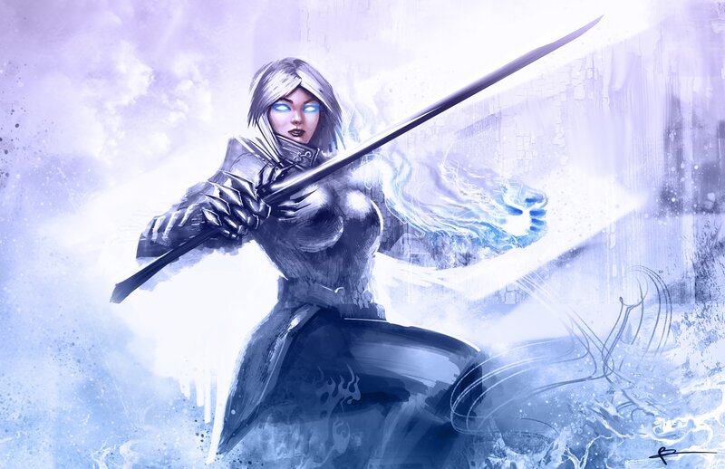 female warrior with sword