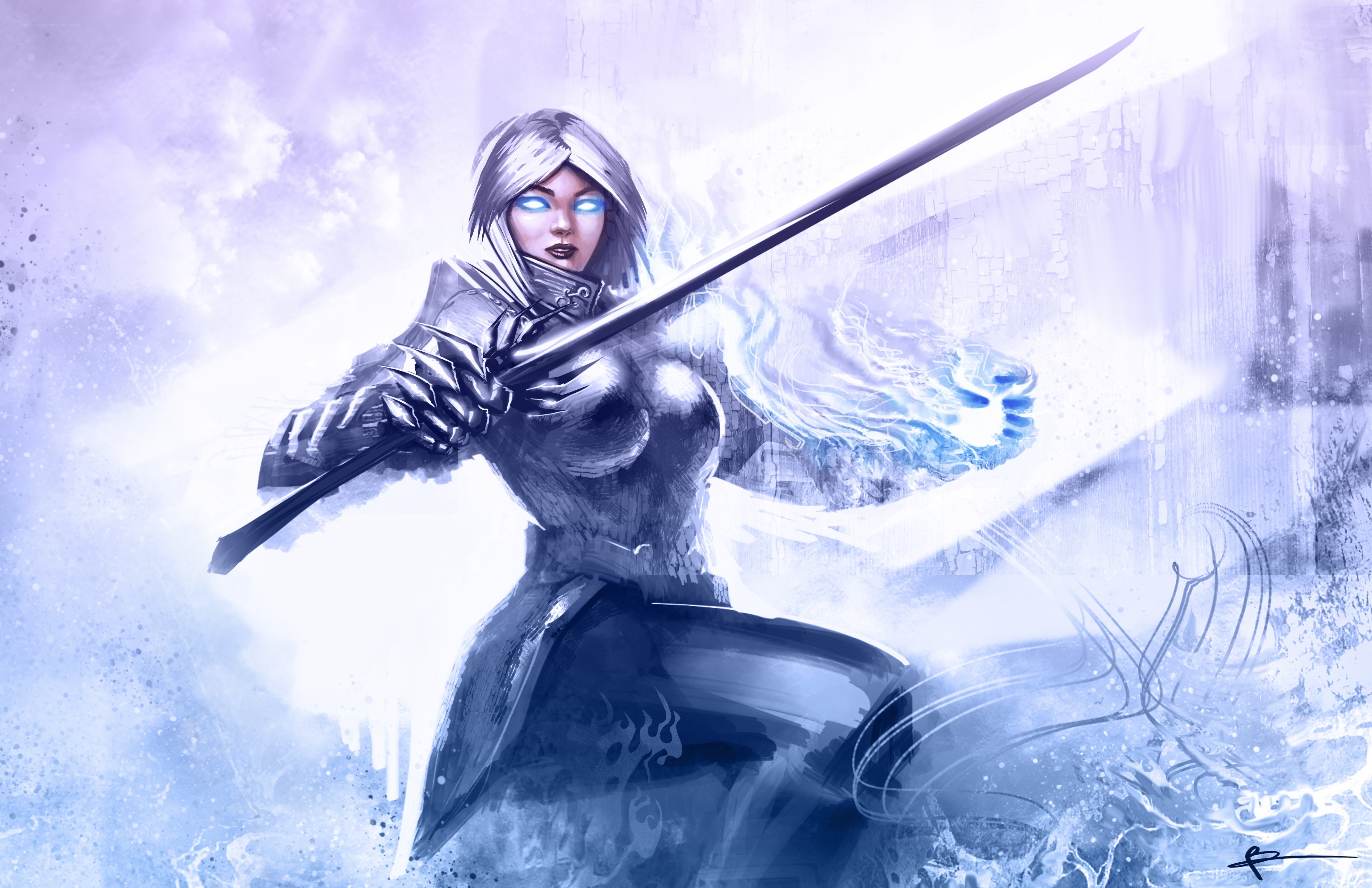 female warrior with sword