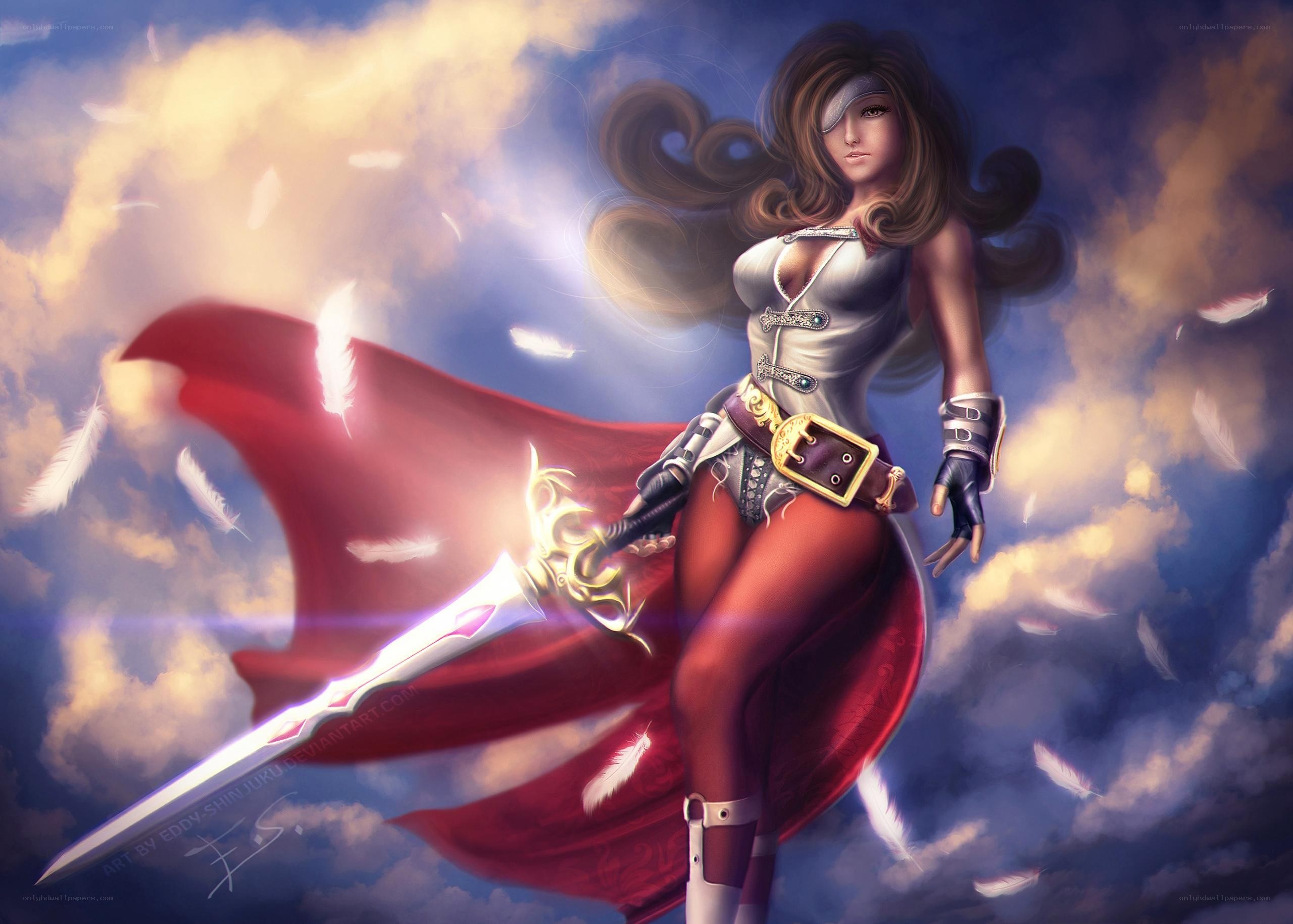 female warrior with sword