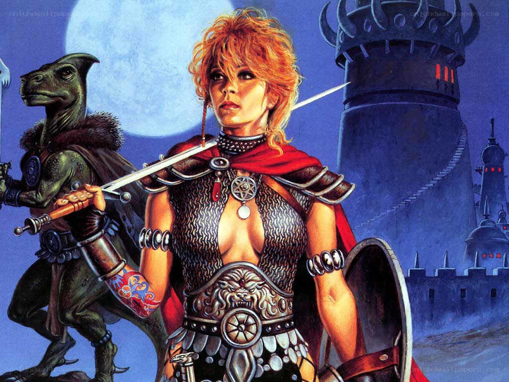 female warrior with sword
