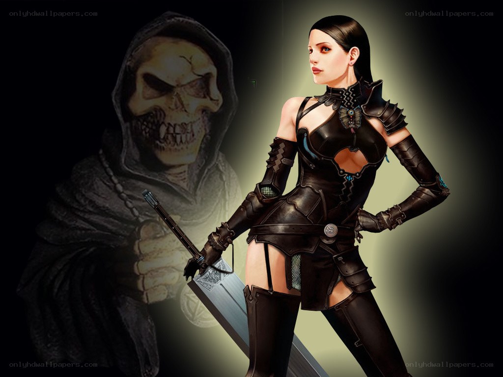 female warrior with sword