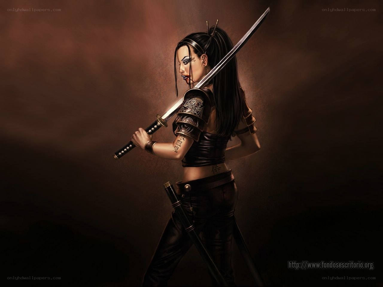 female warrior with sword