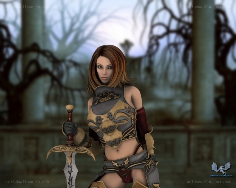 female warrior with sword
