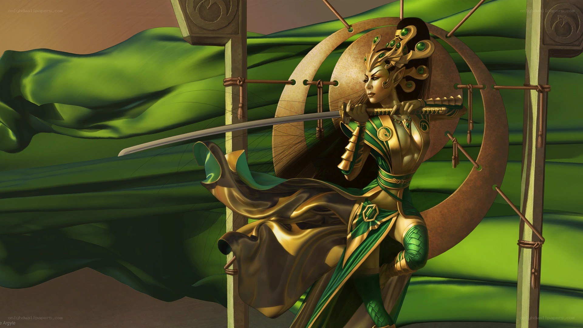 female warrior with sword
