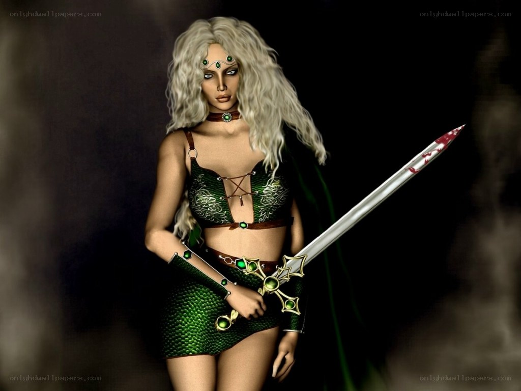 female warrior with sword
