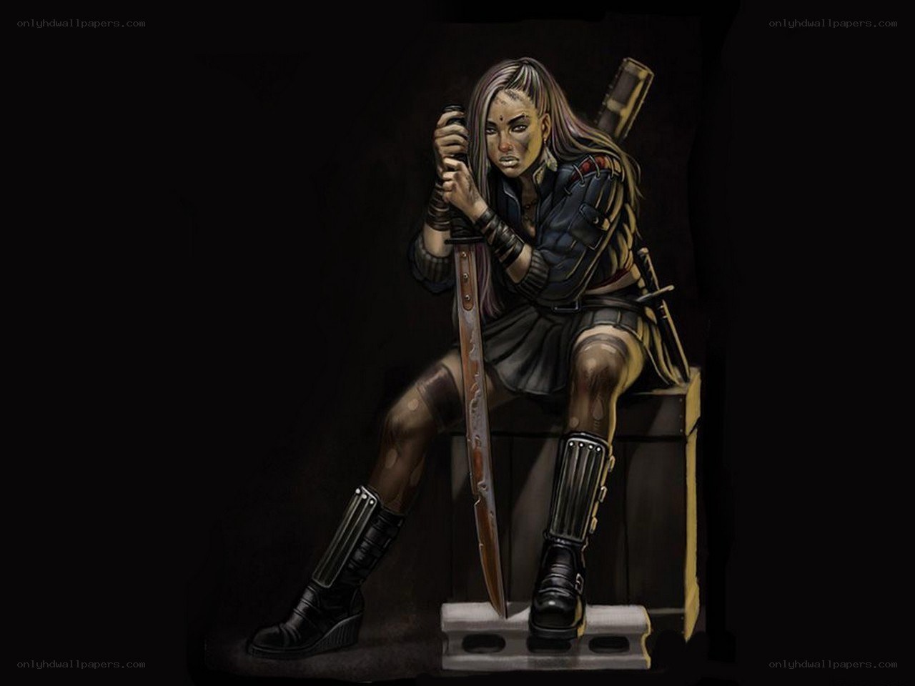 female warrior with sword