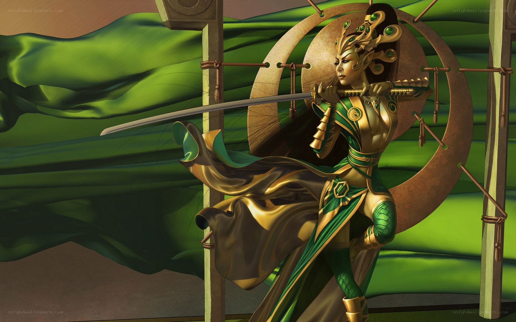 female warrior with sword