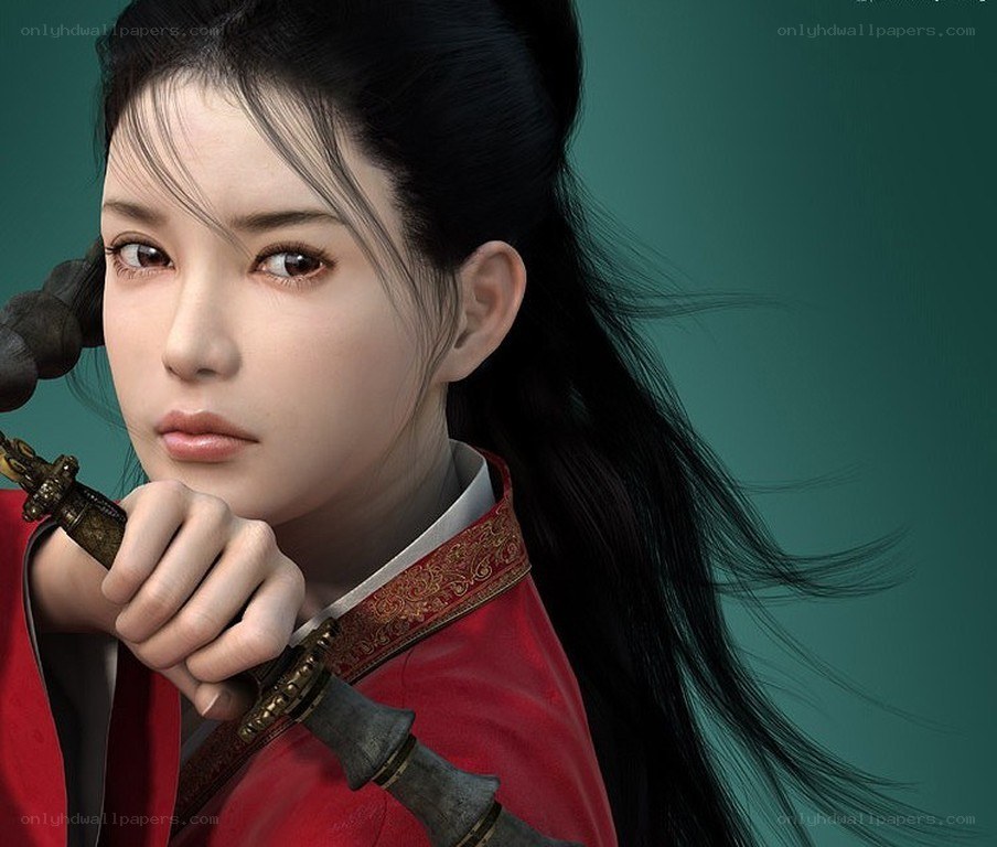 female warrior with sword