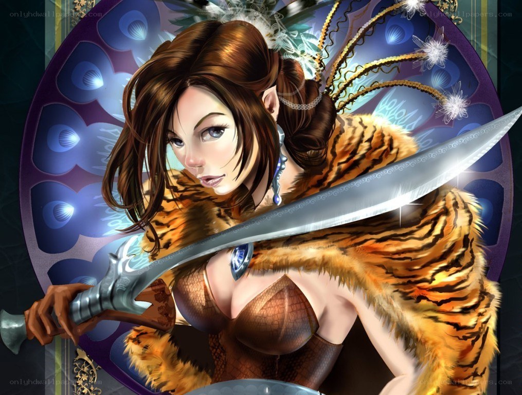 female warrior with sword