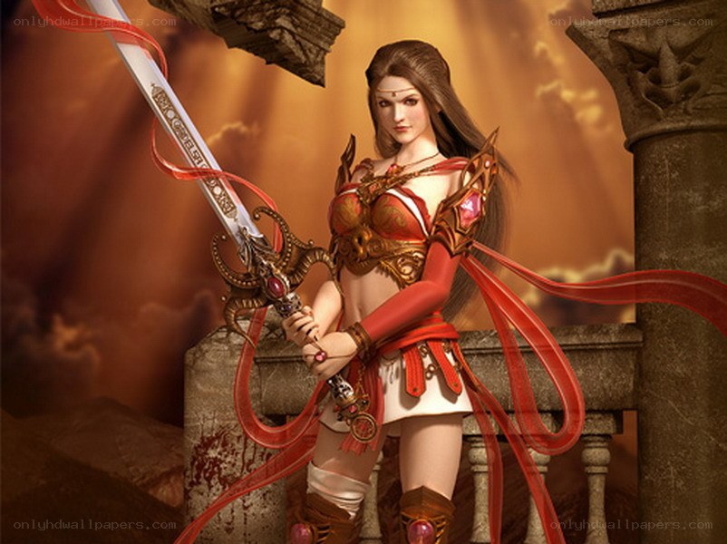 female warrior with sword