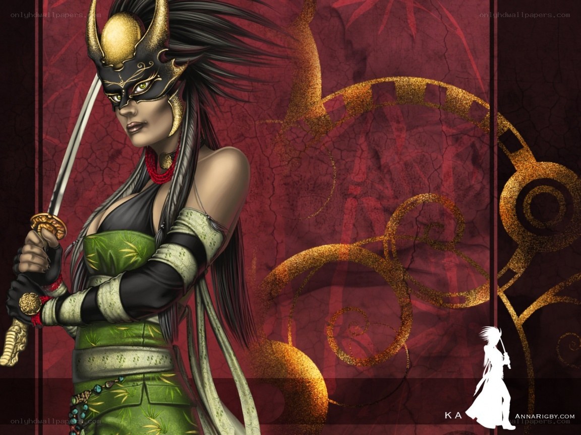 female warrior with sword