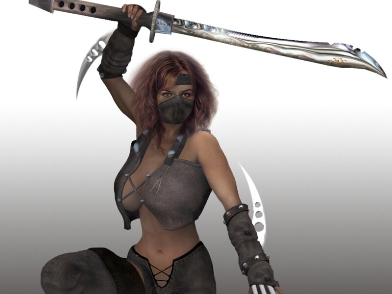 female warrior with sword