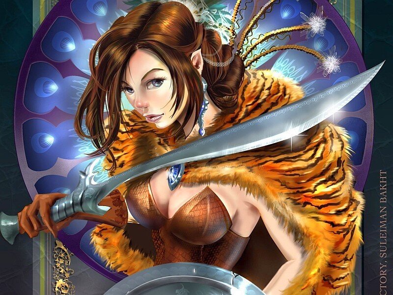 female warrior with sword