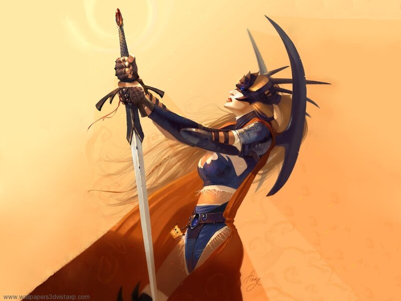 female warrior with sword
